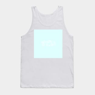 Pastel Sugoi Heart Button - Sky Tank Top